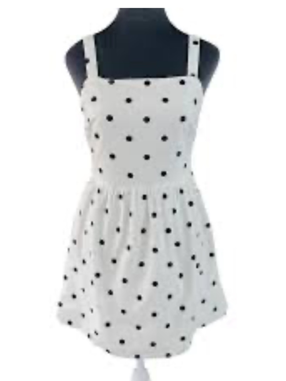 Everly White Mini Dress with Black Polka Dots